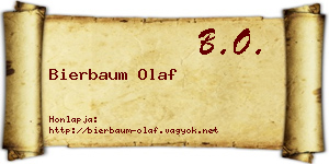 Bierbaum Olaf névjegykártya
